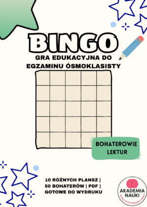 bingo bohaterowie lektur | gra edukacyjna | jĘzyk polski 7 8